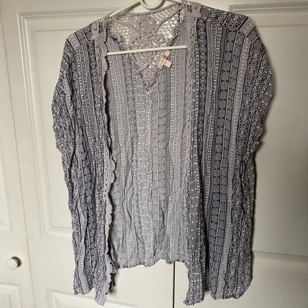 Skies are blue cardigan/cover up